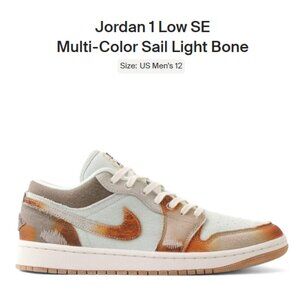 Size 12 - Jordan 1 Low SE Multi Color Sail Distressed IM6664-991 AUTHENTIC NEW!